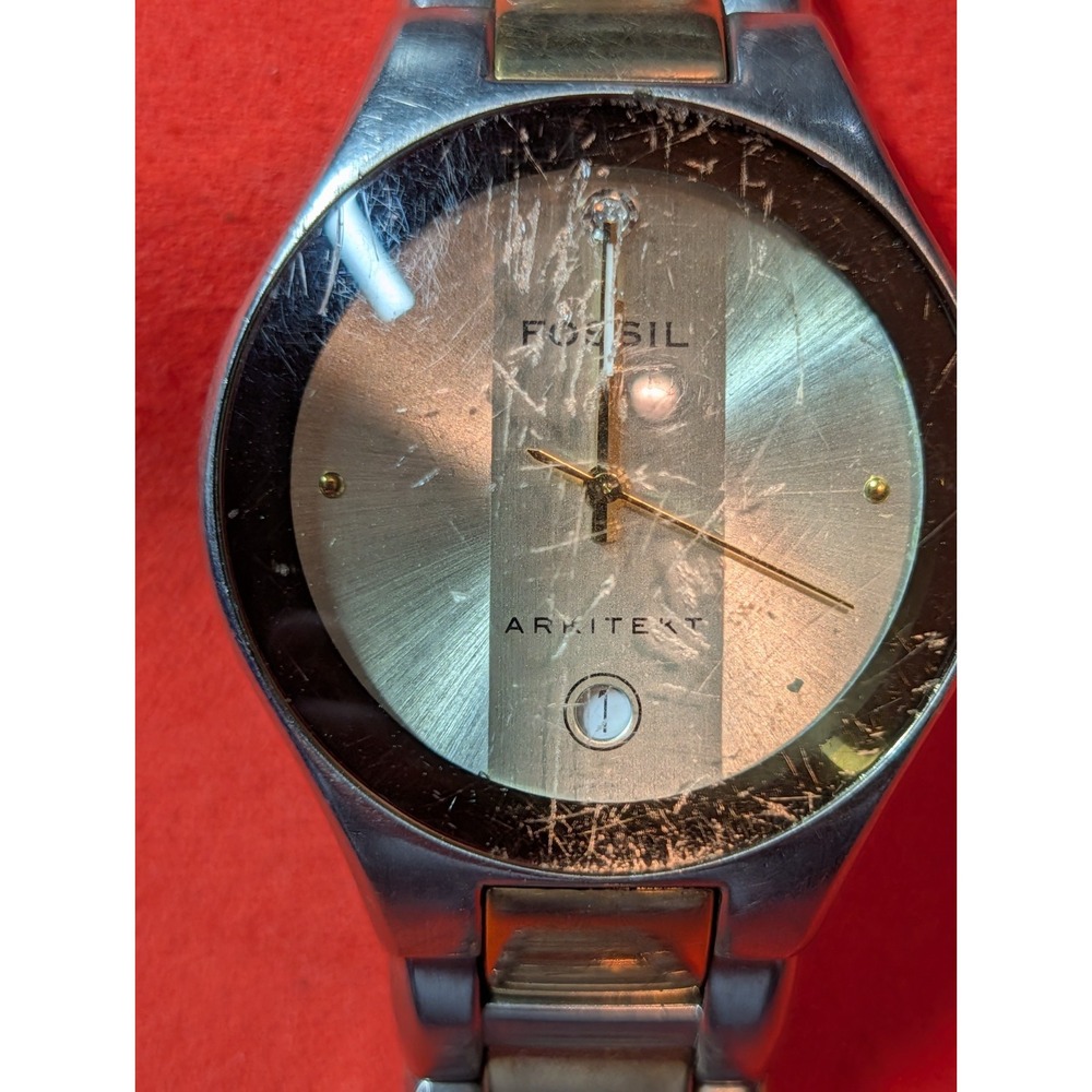 Fossil Arkitekt men's watch does not work, Scratched and not original backing